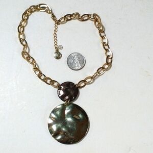 Goldtone medallion necklace